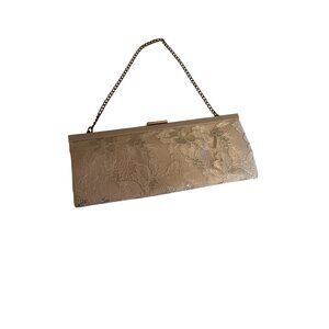 Banana Republic Beige Lace Evening Mini Clutch Chain Strap Y2K Coquette Dance
